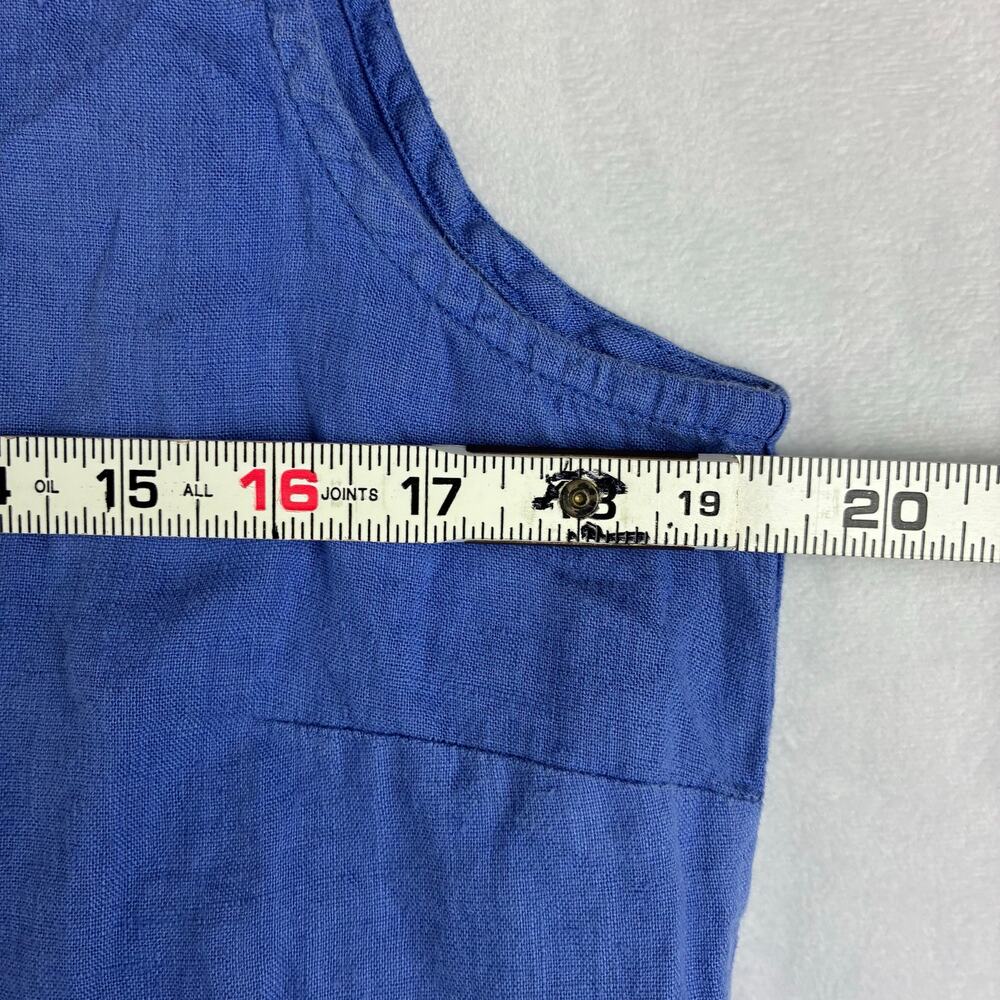 Vtg Chicos 100% Linen Sleeveless Button Up Blouse Women’s 2/Large Blue Lagenlook - Picture 2 of 8
